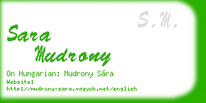 sara mudrony business card