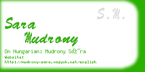 sara mudrony business card